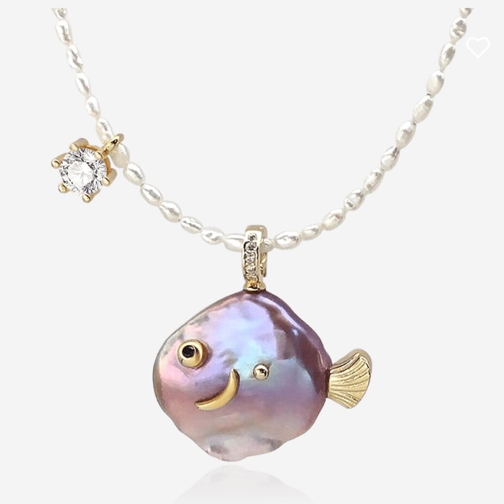 Hi Pearl Fish Freshwater Pearl Pendant Necklace